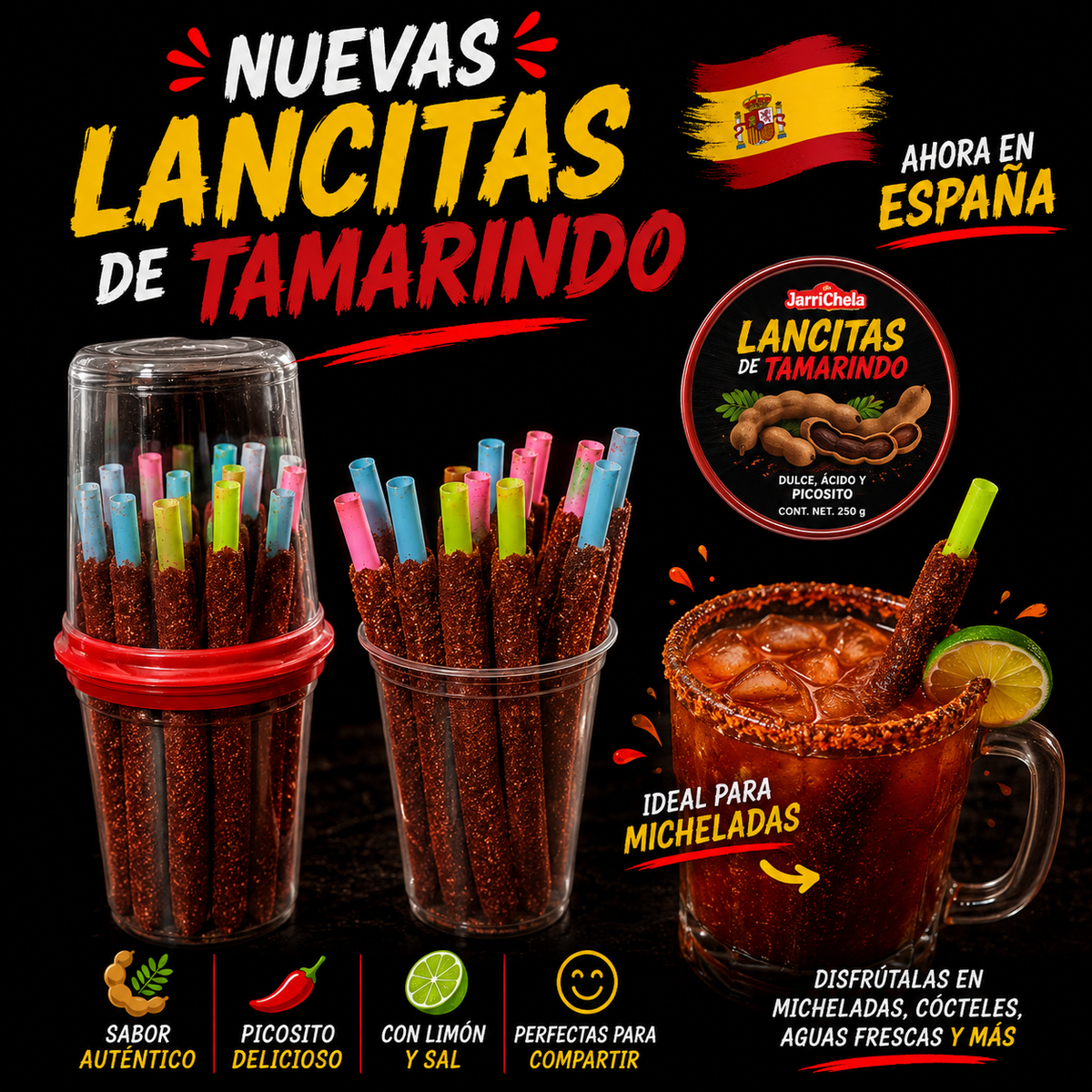 Lancitas de Tamarindo 15 Piezas