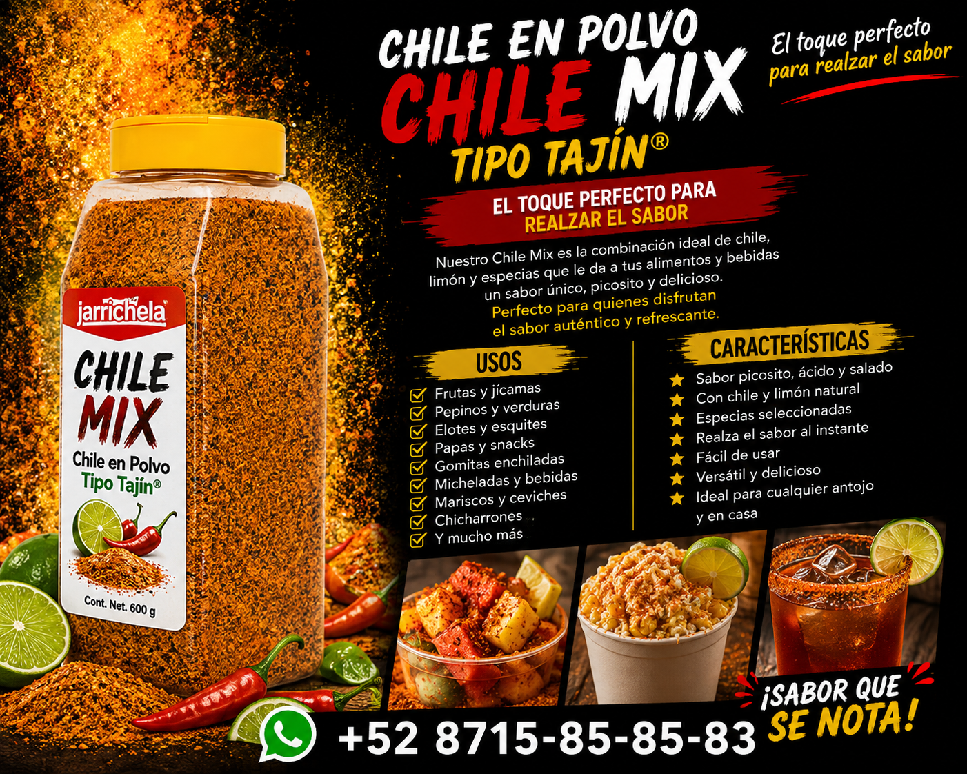 Chile Mix en Polvo para Escarchar 1 Kilo